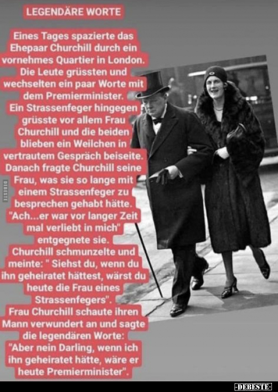 Eines Tages spazierte das Ehepaar Churchill durch ein.. - Lustige Bilder | DEBESTE.de