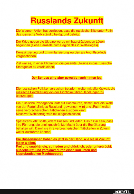 Putin und die Zukunft der russischen Föderation - Lustige Bilder | DEBESTE.de