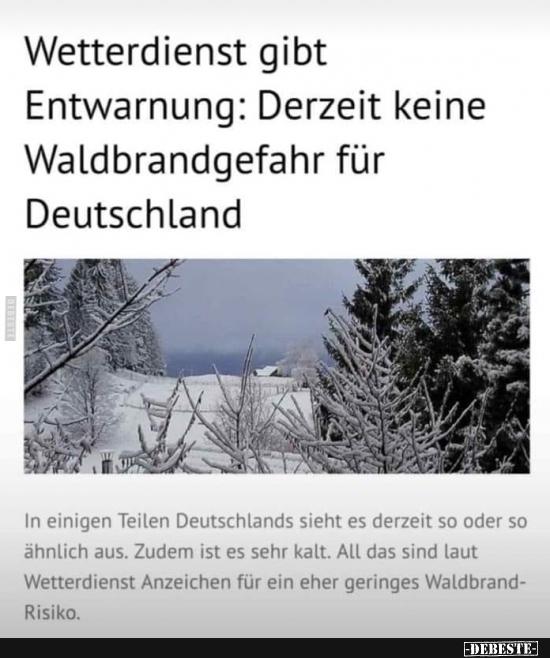 Wetterdienst gibt Entwarnung: Derzeit keine Waldbrandgefahr für Deutschland.. - Lustige Bilder | DEBESTE.de