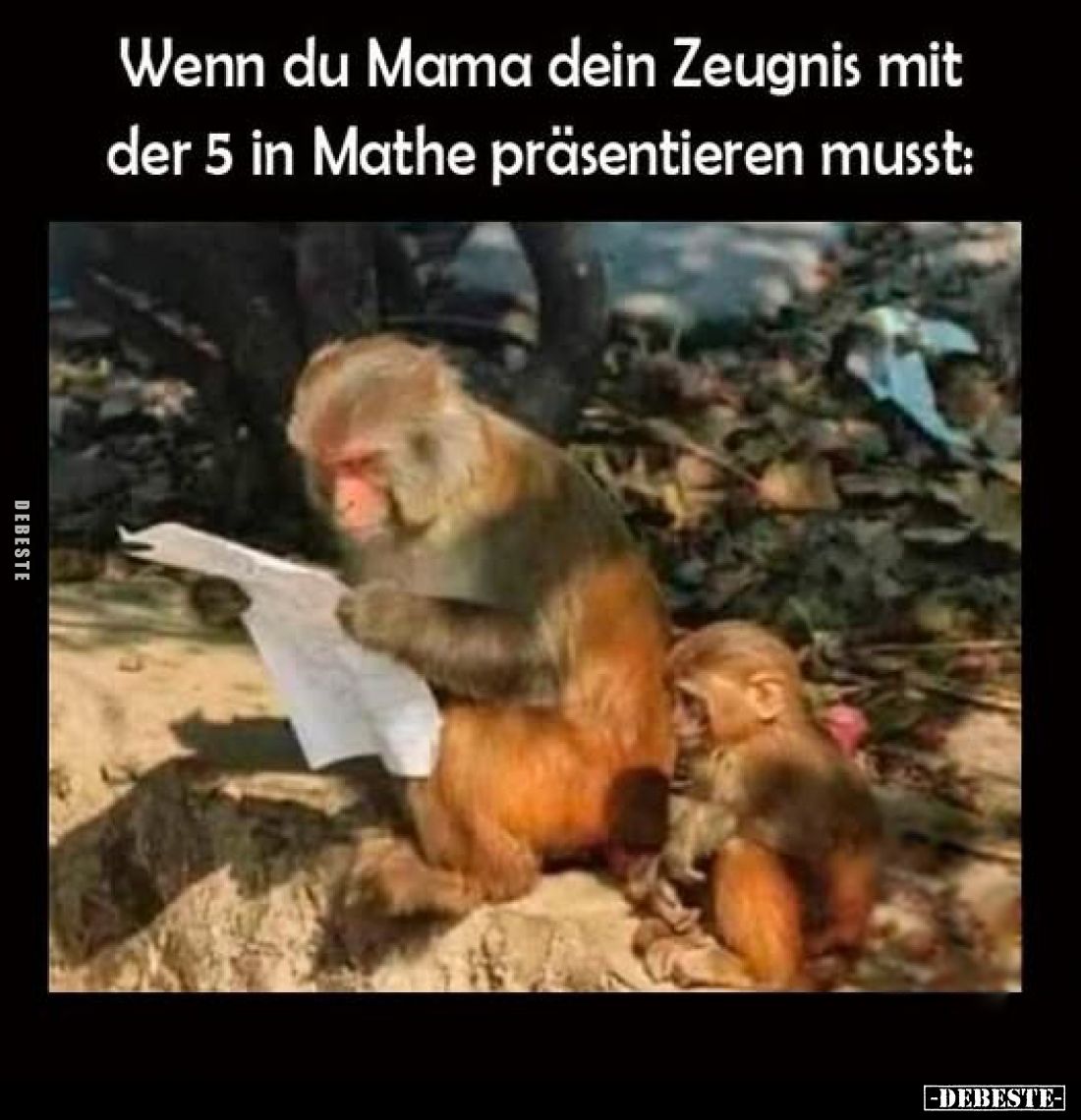 Wenn du Mama dein Zeugnis mit der 5 in Mathe präsentieren musst:
