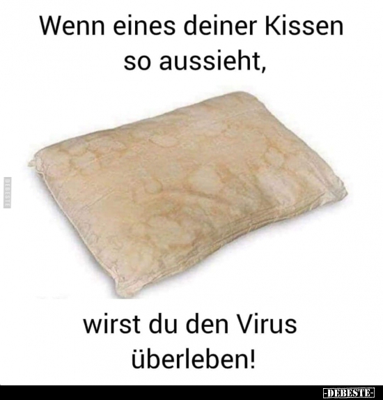 Wenn eines deiner Kissen so aussieht, wirst du den Virus.. - Lustige Bilder | DEBESTE.de