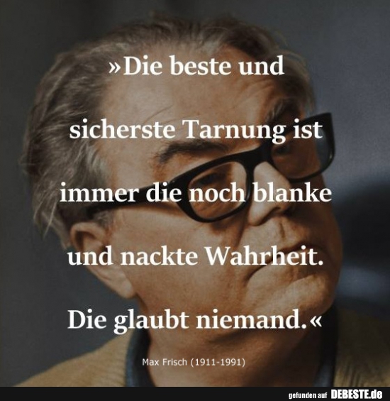 Die beste und sicherste Tarnung ist immer noch die blanke..