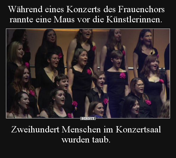 Während eines Konzerts des Frauenchors rannte eine Maus vor.. - Lustige Bilder | DEBESTE.de