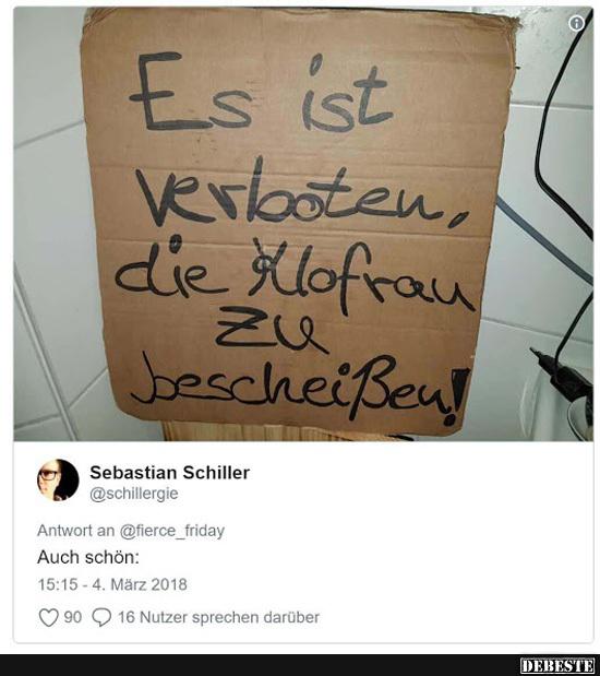 Es ist verboten, die Klofrau zu.. - Lustige Bilder | DEBESTE.de