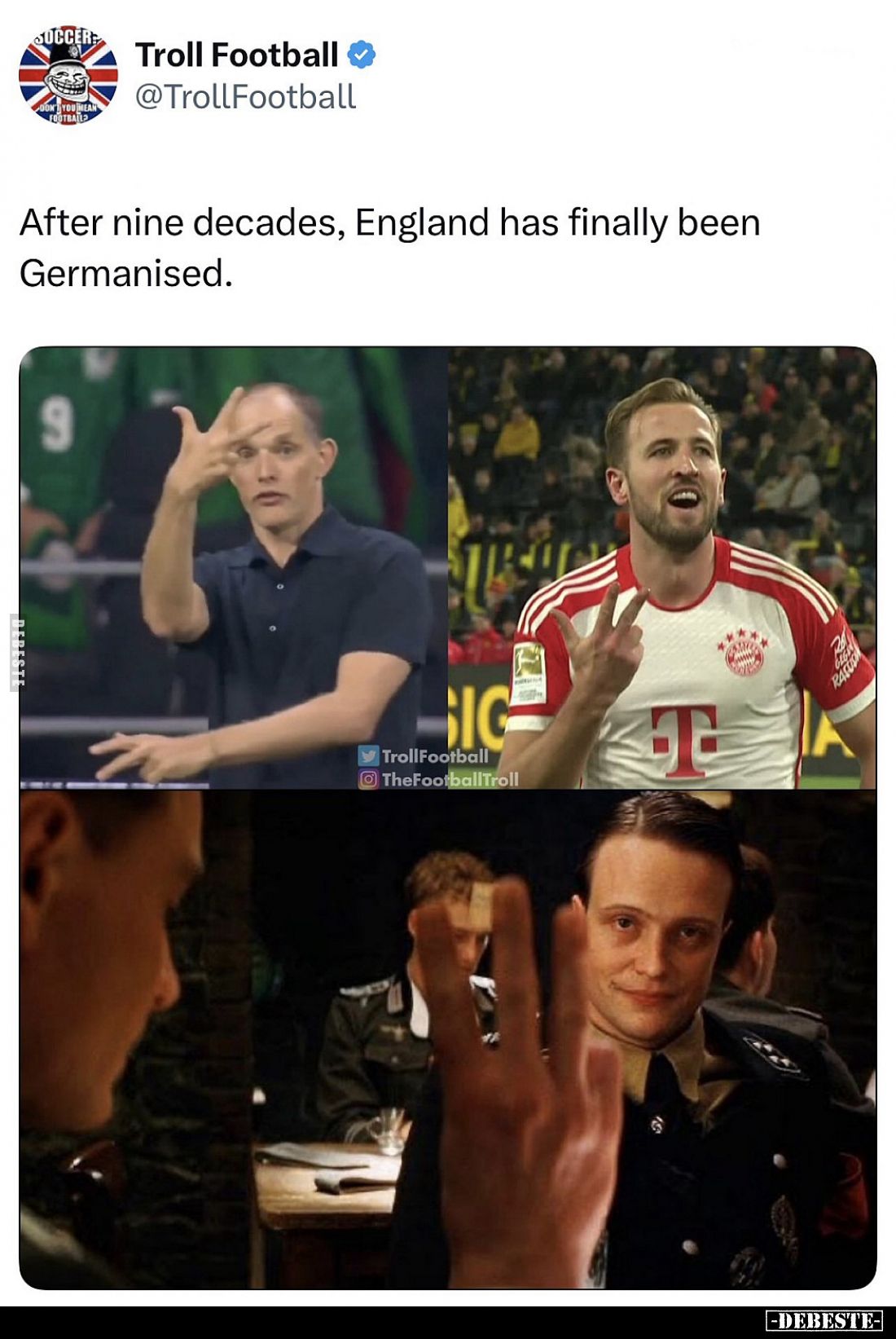 Nach nine decades, England has finally been Germanised.