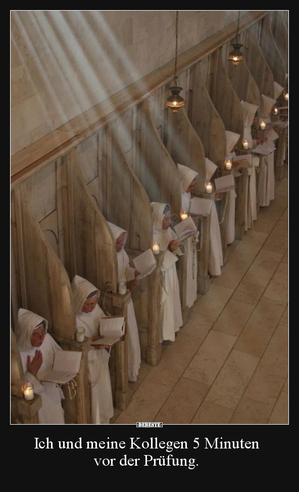 Ich und meine Kollegen 5 Minuten vor der Prüfung...