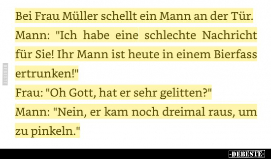 Bei Frau Müller schellt ein Mann an der Tür.. - Lustige Bilder | DEBESTE.de