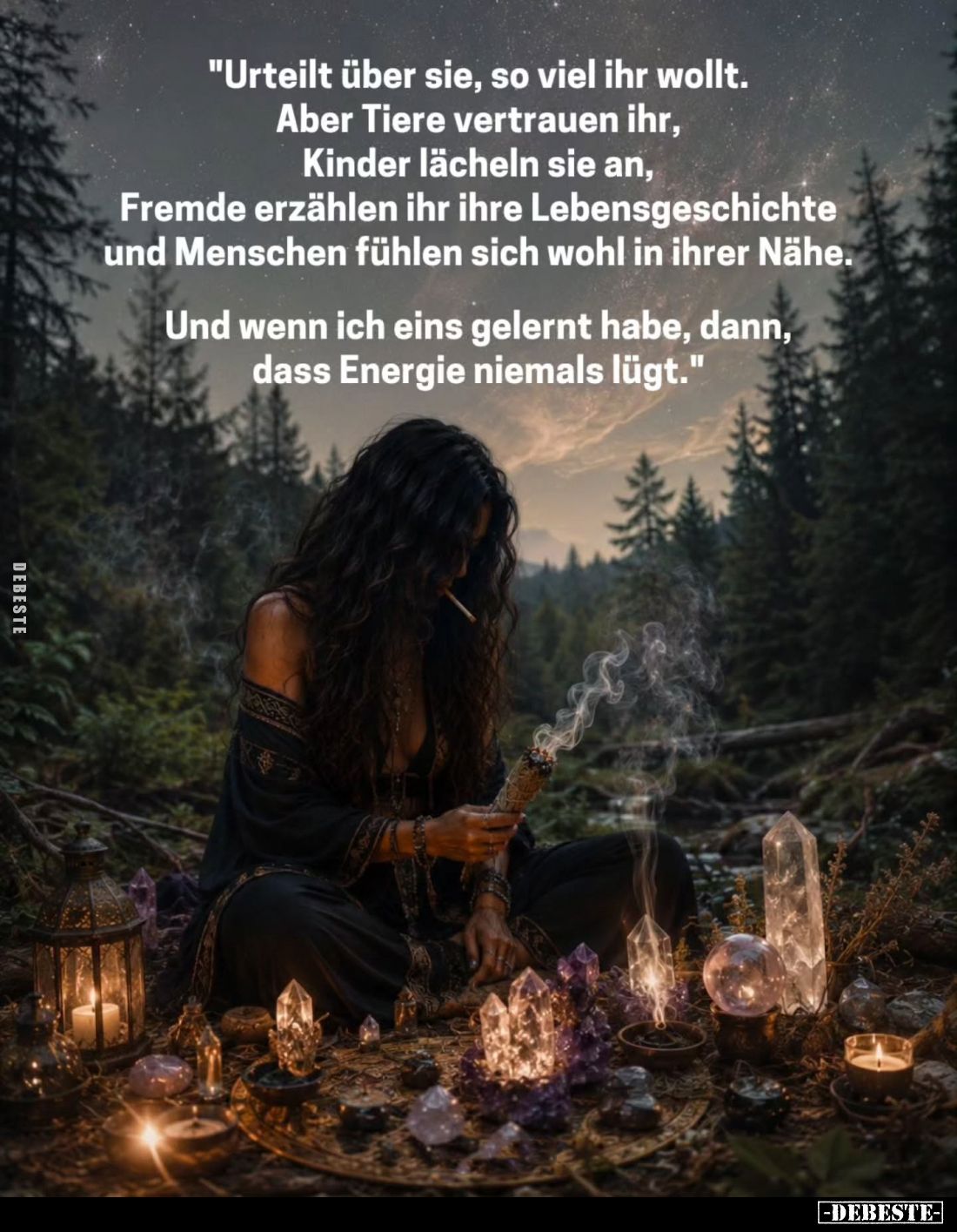 "Urteilt über sie, so viel ihr wollt. Aber Tiere vertrauen ihr, Kinder lächeln sie an, Fremde erzählen ihr ihre Lebensge...