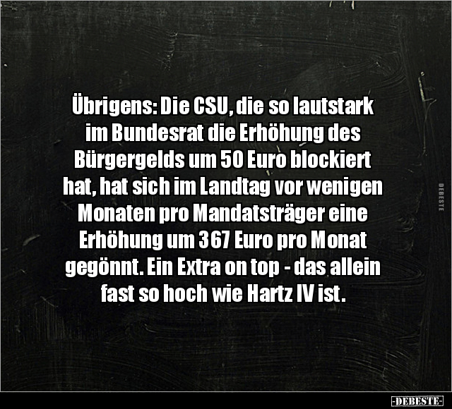 Übrigens: Die CSU, die so lautstark im Bundesrat die.. - Lustige Bilder | DEBESTE.de