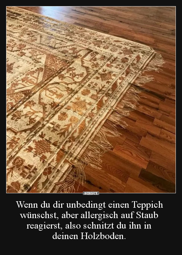 Wenn du dir unbedingt einen Teppich wünschst, aber.. - Lustige Bilder | DEBESTE.de