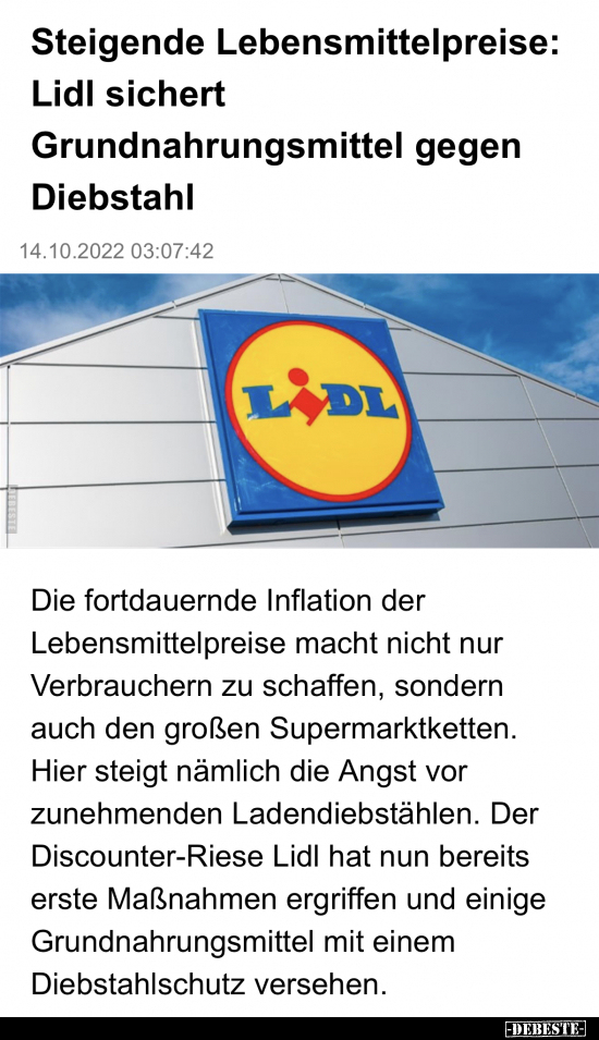 Steigende Lebensmittelpreise: Lidl sichert.. - Lustige Bilder | DEBESTE.de