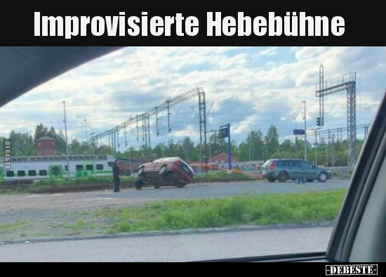 Improvisierte Hebebühne..