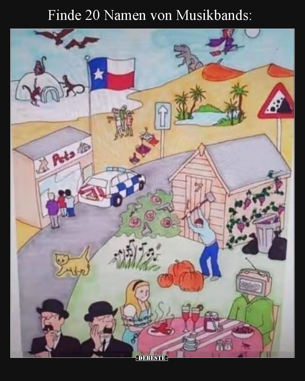 Finde 20 Namen von Musikbands