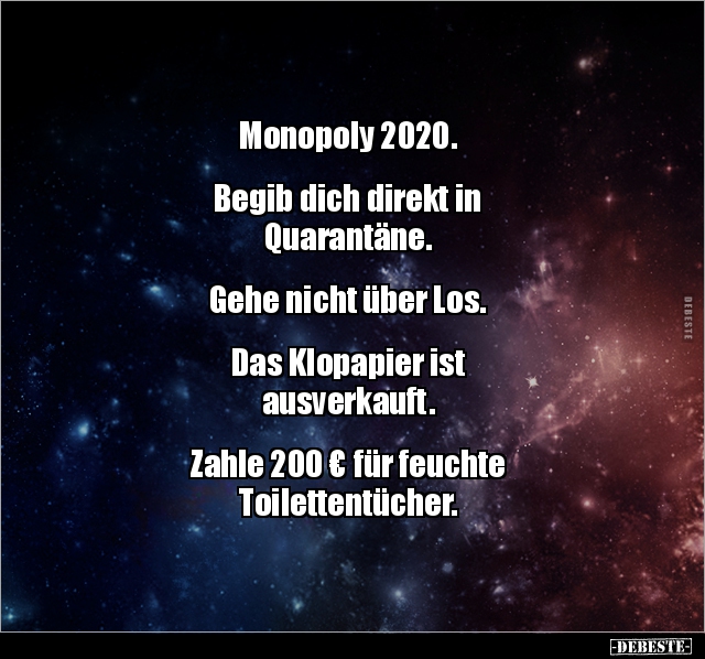 Monopoly 2020. Begib dich direkt in Quarantäne... - Lustige Bilder | DEBESTE.de