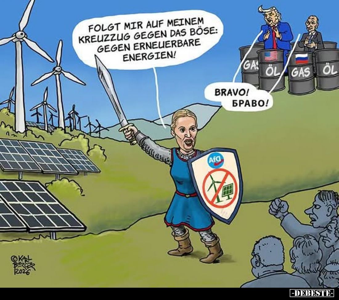 Folgt mir auf meinem Kreuzzug gegen das Böse: Gegen erneuerbare Energien!
-
Bravo! Браво!