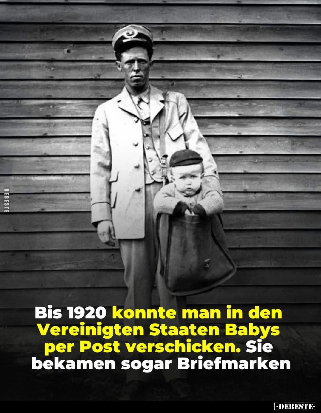 Bis 1920 konnte man in den Vereinigten Staaten Babys per Post verschicken. Sie bekamen sogar Briefmarken.
