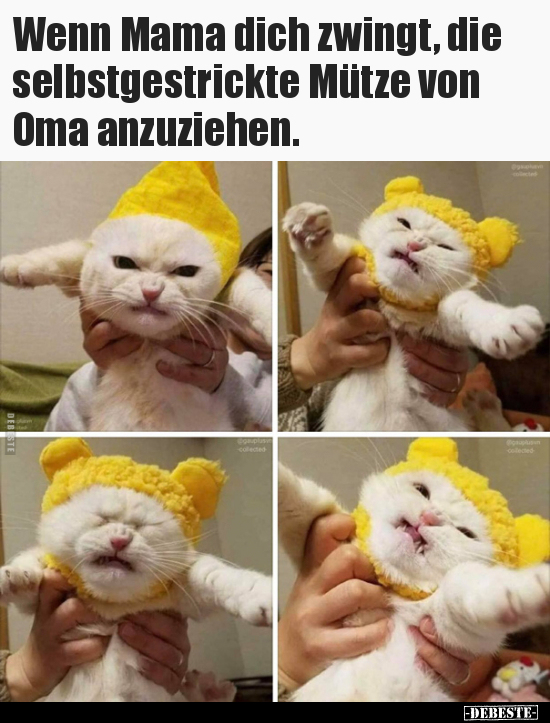 Wenn Mama dich zwingt, die selbstgestrickte Mütze von Oma.. - Lustige Bilder | DEBESTE.de