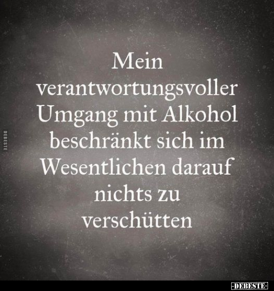 Mein verantwortungsvoller Umgang mit Alkohol beschränkt.. - Lustige Bilder | DEBESTE.de