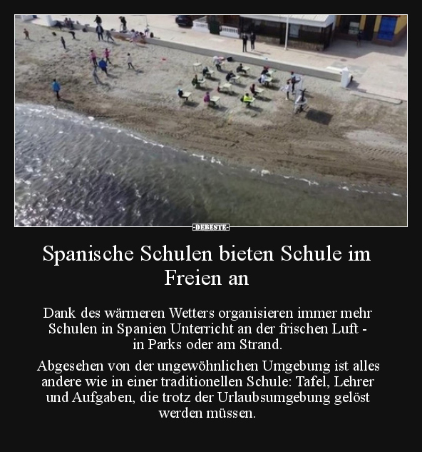 Spanische Schulen bieten Schule im Freien an.. - Lustige Bilder | DEBESTE.de