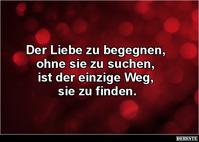 Der Liebe zu begegnen, ohne sie zu suchen.. - Lustige Bilder | DEBESTE.de