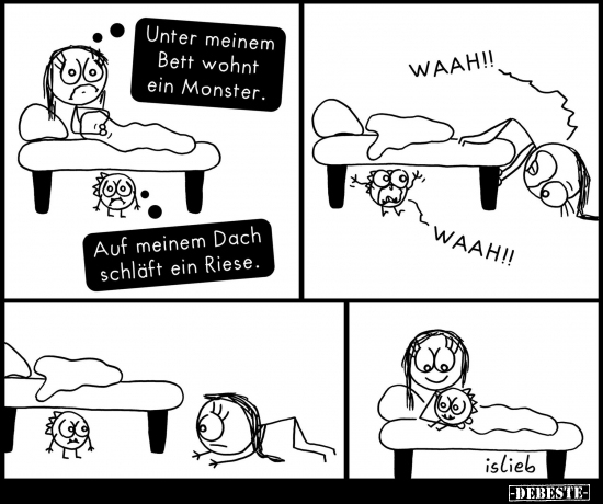 Unter meinem Bett wohnt ein Monster.. - Lustige Bilder | DEBESTE.de