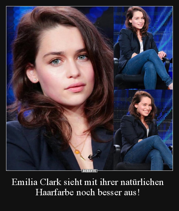 Emilia Clark sieht mit ihrer natürlichen Haarfarbe noch.. - Lustige Bilder | DEBESTE.de
