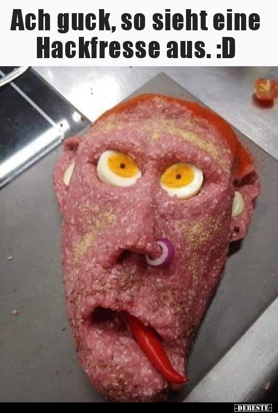 Ach guck, so sieht eine Hackfresse aus. :D