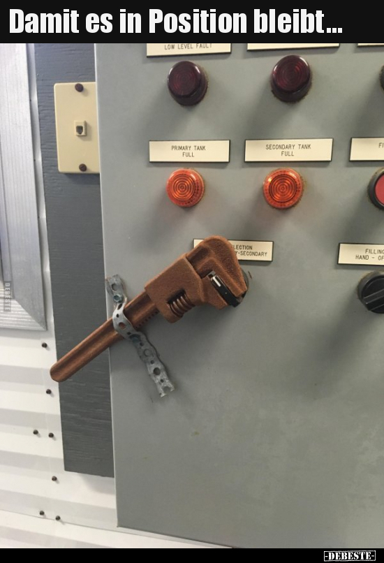 Damit es in Position bleibt