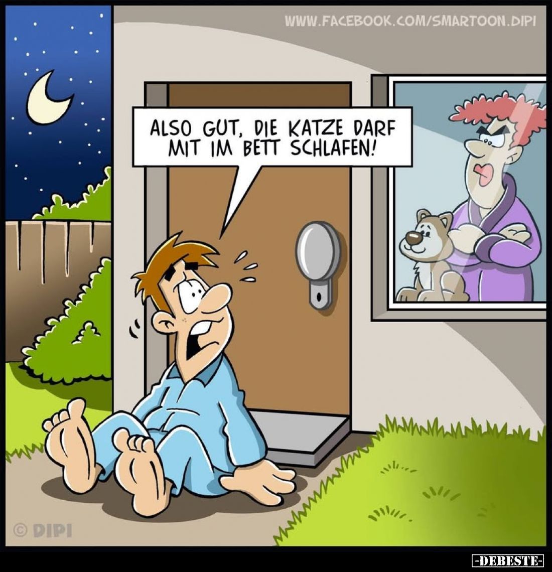 Also gut, die Katze darf mit im Bett schlafen!