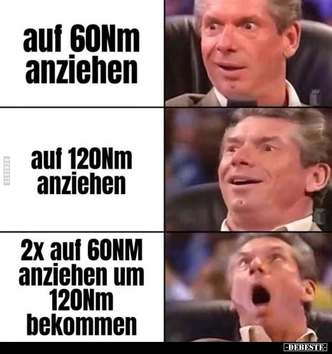 auf 60Nm anziehen /
auf 120Nm anziehen /
2x auf 60NM anziehen um 120Nm bekommen