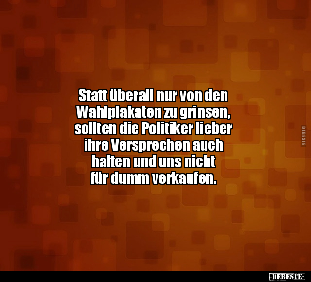 Statt überall nur von den Wahlplakaten zu grinsen.. - Lustige Bilder | DEBESTE.de