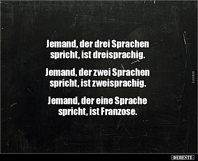 Jemand, der drei Sprachen spricht, ist.. - Lustige Bilder | DEBESTE.de