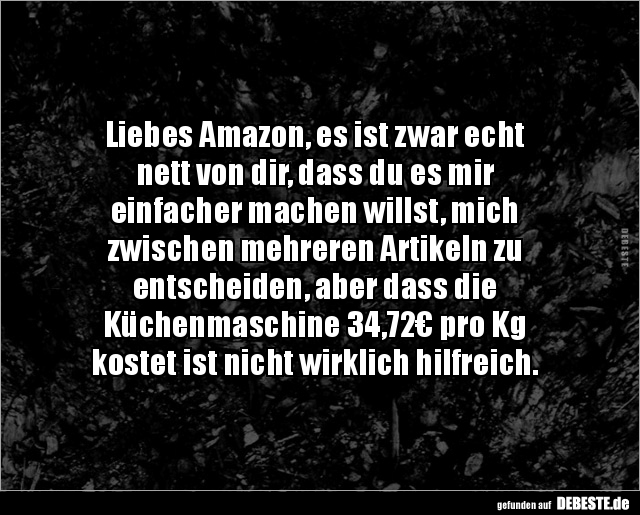 Liebes Amazon, es ist zwar echt nett von dir, dass du.. - Lustige Bilder | DEBESTE.de
