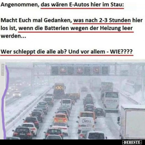 Angenommen, das wären E-Autos hier im Stau..