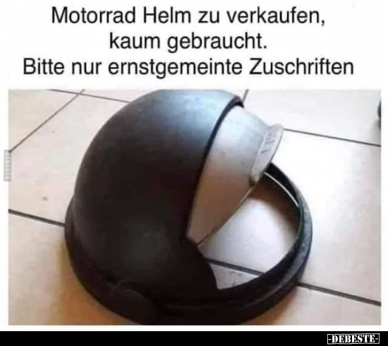Motorrad Helm zu verkaufen, kaum gebraucht.. - Lustige Bilder | DEBESTE.de
