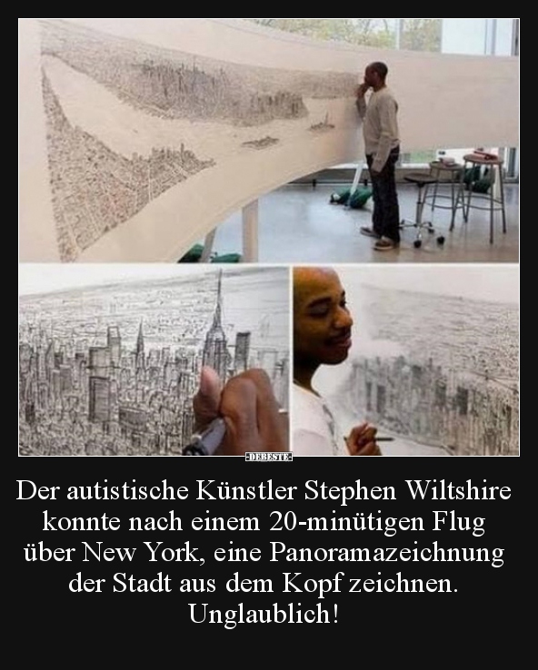 Der autistische Künstler Stephen Wiltshire konnte nach.. - Lustige Bilder | DEBESTE.de