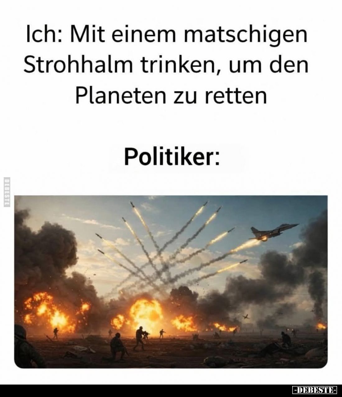 Ich: Mit einem matschigen Strohhalm trinken, um den Planeten zu retten.