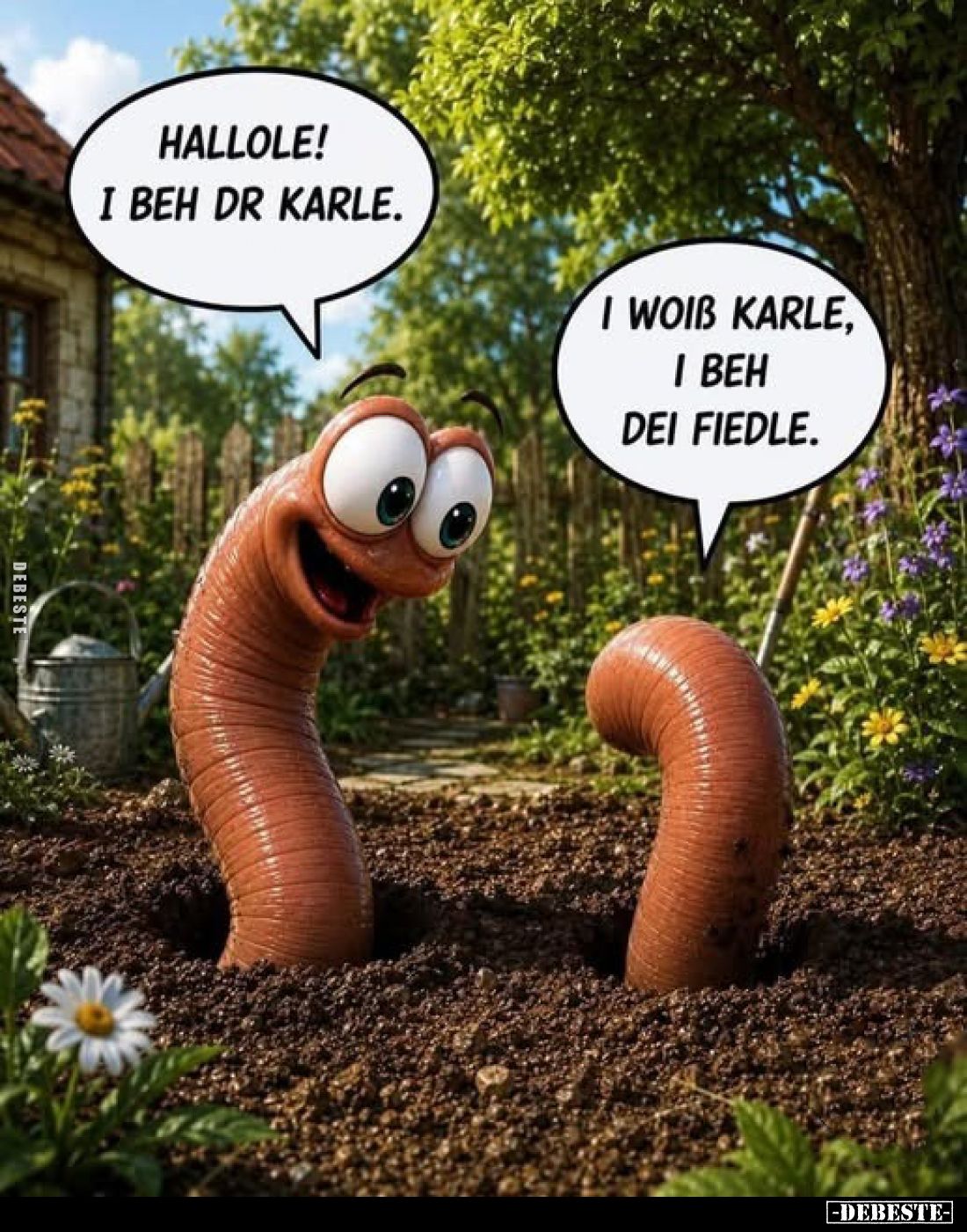 Hallole! I beh dr Karle.
I woiß Karle, i beh dei Fiedle.