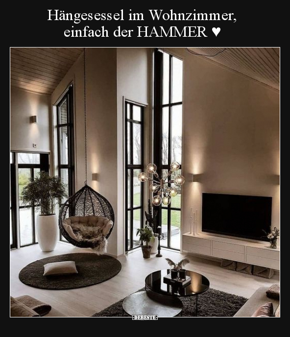 Hängesessel im Wohnzimmer, einfach der HAMMER ♥ - Lustige Bilder | DEBESTE.de