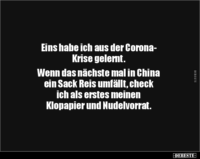 Eins habe ich aus der Corona-Krise gelernt.. - Lustige Bilder | DEBESTE.de