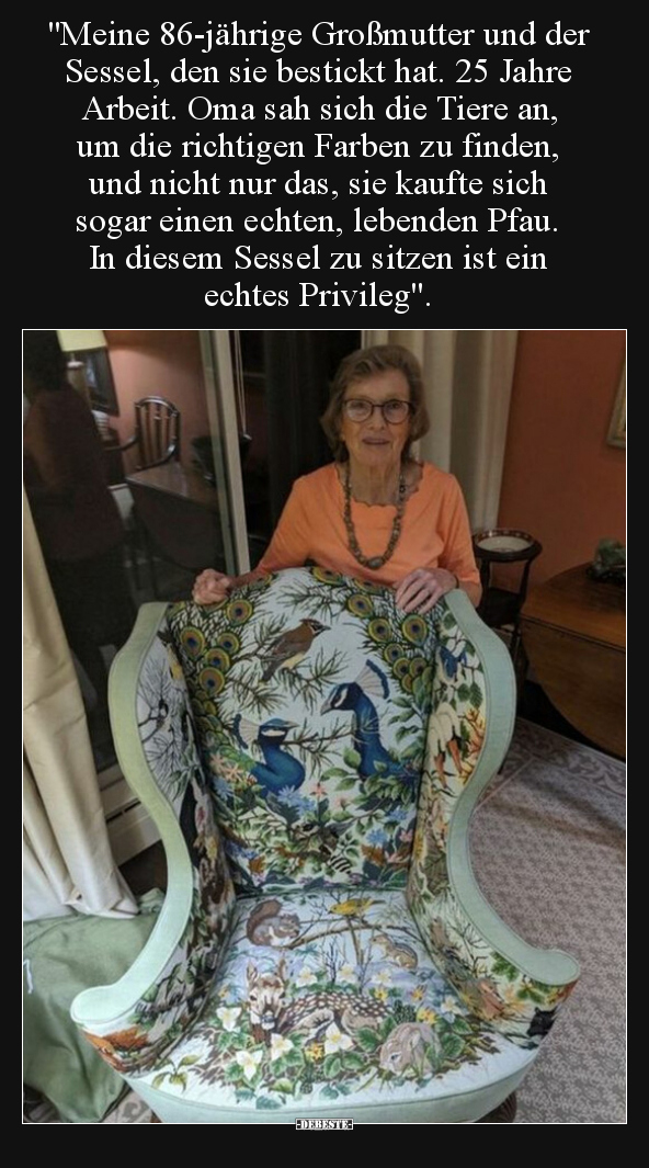 "Meine 86-jährige Großmutter und der Sessel, den sie.." - Lustige Bilder | DEBESTE.de
