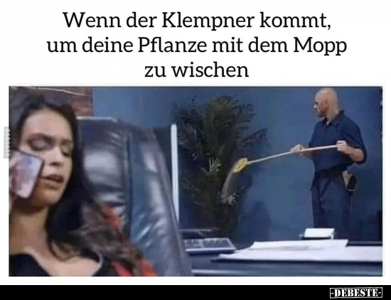 Wenn der Klempner kommt, um deine Pflanze mit dem Mopp zu.. - Lustige Bilder | DEBESTE.de