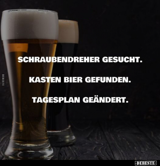Schraubendreher gesucht. Kasten Bier gefunden... - Lustige Bilder | DEBESTE.de