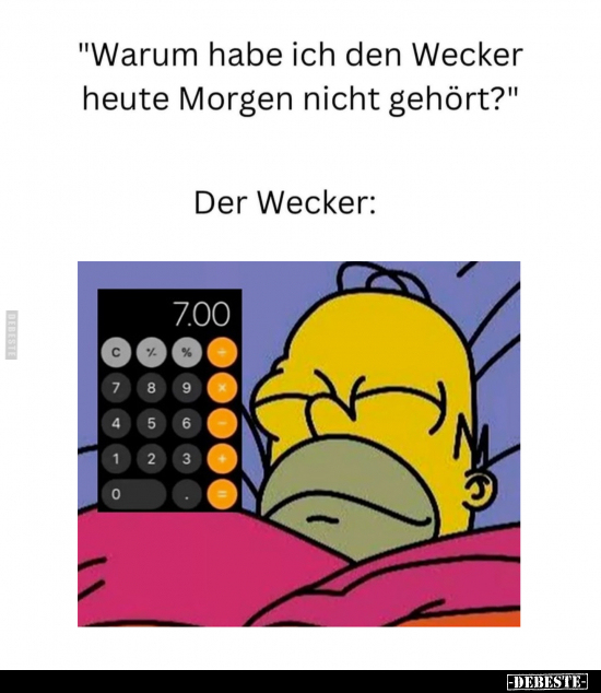 Warum habe ich den Wecker heute Morgen nicht gehört?.. - Lustige Bilder | DEBESTE.de