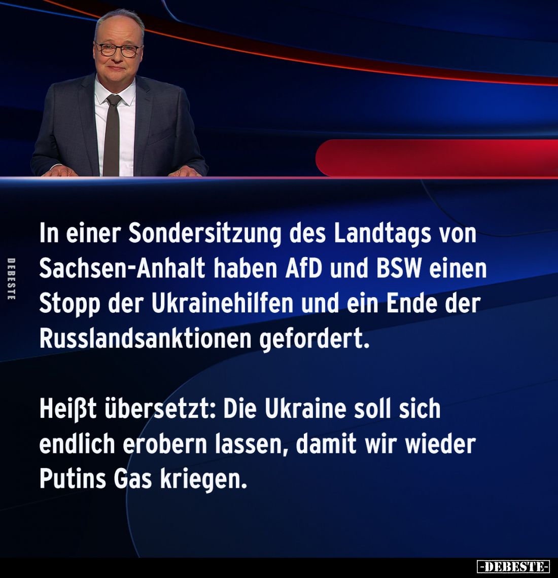 In einer Sondersitzung des Landtags von Sachsen-Anhalt haben AfD und BSW einen Stopp der Ukrainehilfen und ein Ende der Russl...
