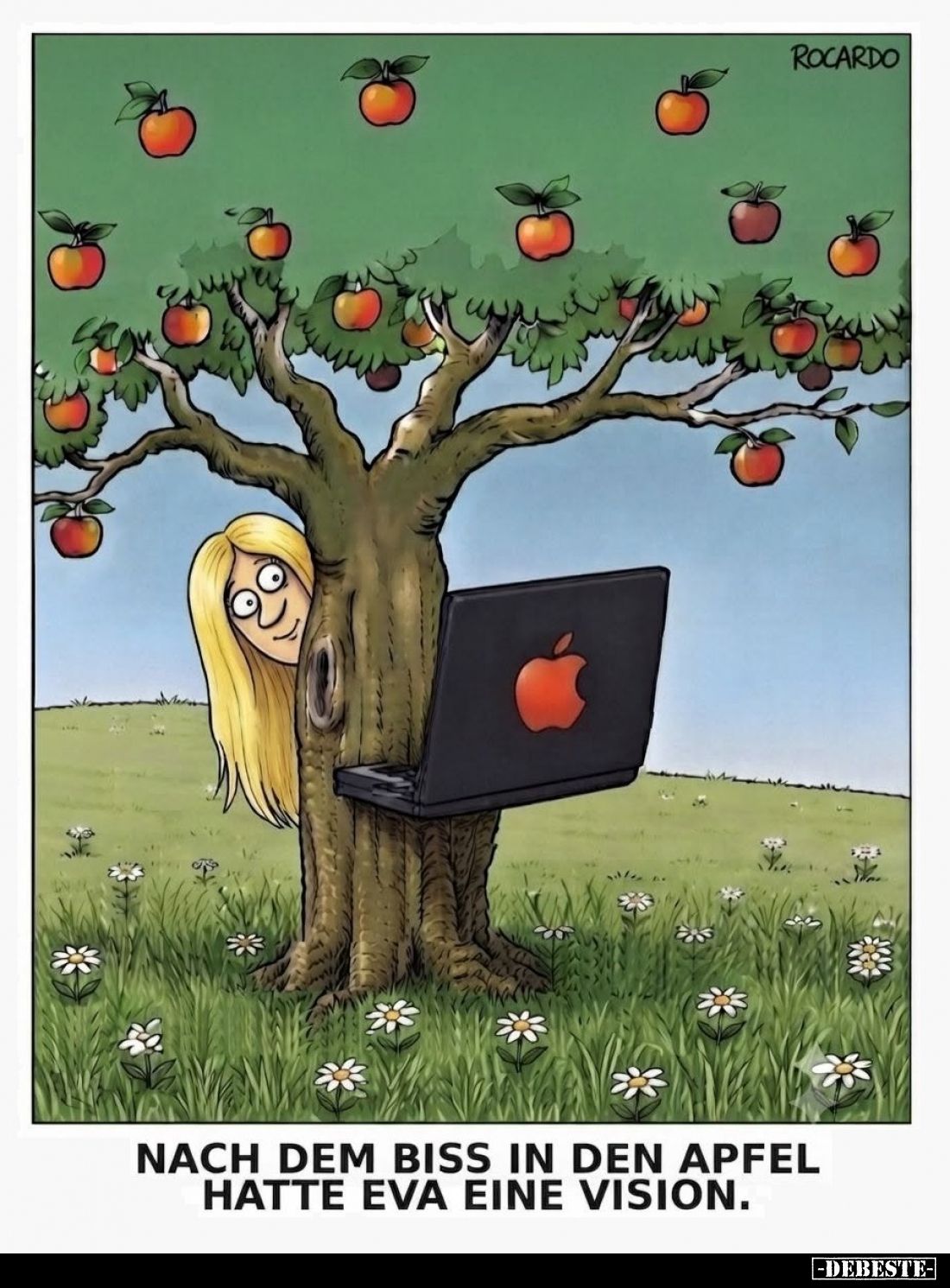 Nach dem biss in den Apfel hatte Eva eine Vision.