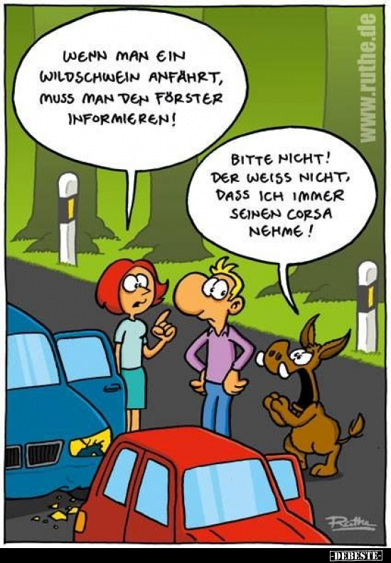 Wenn man ein Wildschwein Anfährt, muss man den Förster.. - Lustige Bilder | DEBESTE.de