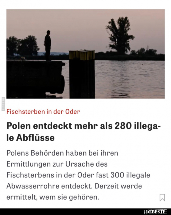 Fischsterben in der Oder Polen entdeckt mehr als 280.. - Lustige Bilder | DEBESTE.de