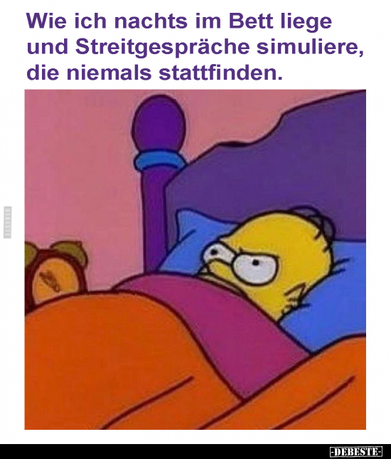 Wie ich nachts im Bett liege und Streitgespräche simuliere.. - Lustige Bilder | DEBESTE.de