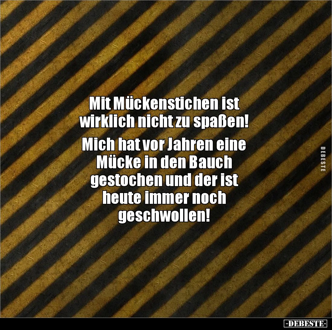 Mit Mückenstichen ist
wirklich nicht zu spaßen!
Mich hat vor Jahren eine
Mücke in den Bauch
gestochen und der ist
...